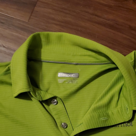Marmot Men’s Bright Lime Green Polo - Picture 2 of 9